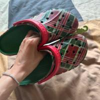 Crocs Baya Zoccolo Vacanze Plaid Kelly Verde