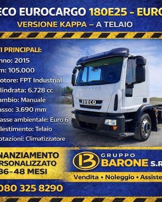 IVECO 180 E 25 EURO 6 A TELAIO PASSO 3690