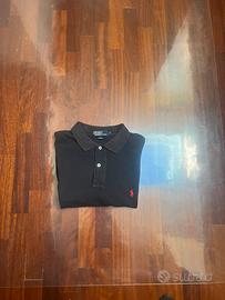 Polo ralph Lauren nera con logo rosso