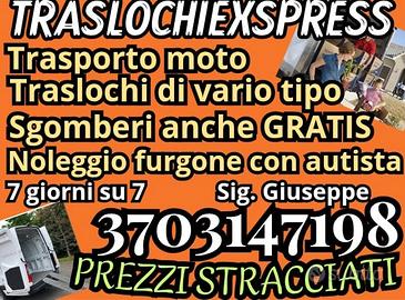 TRASPORTI MOTO ,TRASLOCHI,SGOMBERI,MONTAGGI,Nolegg