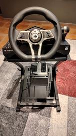 supporto simulatore F1 con volante e pedaliera