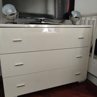 Cassettiera bianco lucido