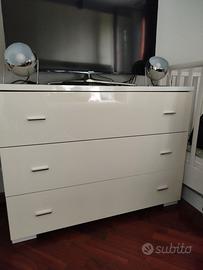 Cassettiera bianco lucido