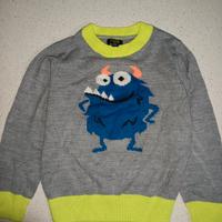 OVS Maglione Mostro Blu Neon - Taglia 5-6 Anni