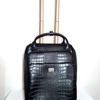 Trolley Cabina Via Roma Nero Effetto Coccodrillo