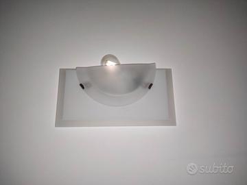 Applique rettangolare con mezzaluna in vetro