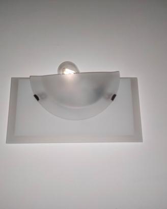 Applique rettangolare con mezzaluna in vetro