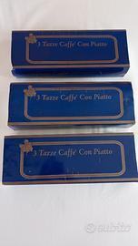 Set 3x3 Tazze da Caffè con Piattino