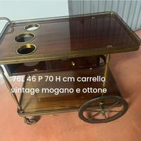 Carrello vintage legno ottone