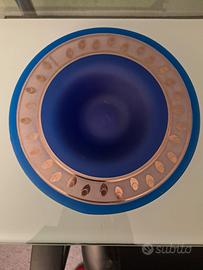 Piatto in vetro opalino blu Robert Design