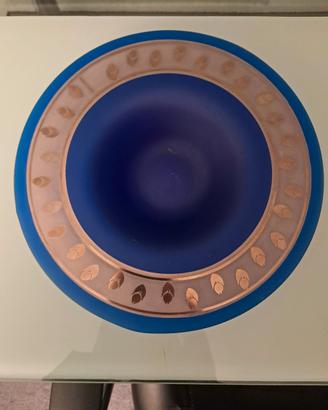 Piatto in vetro opalino blu Robert Design