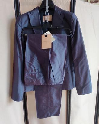 completo blazer e pantalone in seta