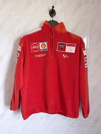 Felpa rossa pile moto corse conchiglia