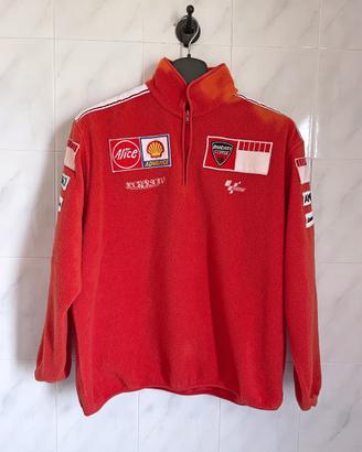 Felpa rossa pile moto corse conchiglia