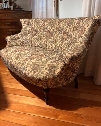 Divanetto vintage imbottito a 2 posti