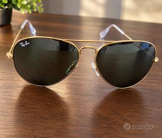 Occhiali Ray-Ban RB3025 Aviator Mercury Oro Nuovi