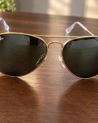 Occhiali Ray-Ban RB3025 Aviator Mercury Oro Nuovi