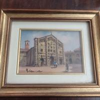 Quadro San Michele Pavia firmato Canepa 