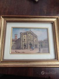 Quadro San Michele Pavia firmato Canepa 