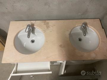 Mobile bagno completo due lavandini e rubinetti