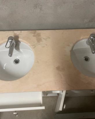 Mobile bagno completo due lavandini e rubinetti