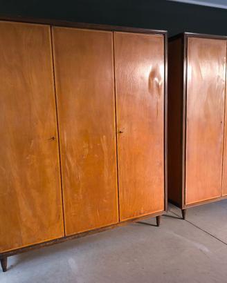 COPPIA DI ARMADI IN LEGNO VINTAGE  ANNI 50