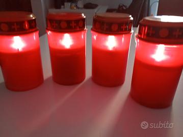 Set 4 Lumini Funerari a LED Rossi – Nuovi Omaggio