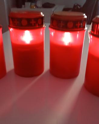 Set 4 Lumini Funerari a LED Rossi – Nuovi Omaggio