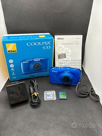 Nikon Coolpix S33 13Mpx Blu Fotocamera Waterproof