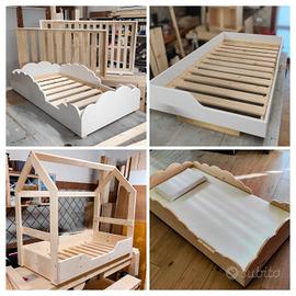 Lettino Montessori bambini vari modelli in legno 