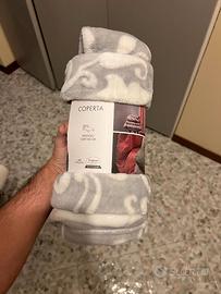 Coperta Plaid Amo La Casa 120x160 cm grigia