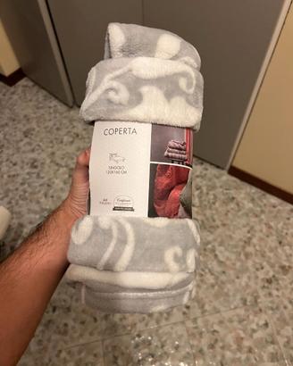 Coperta Plaid Amo La Casa 120x160 cm grigia