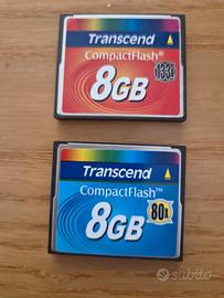 2 X COMPACT FLASH CF CARD TRANSCEND 8 GB