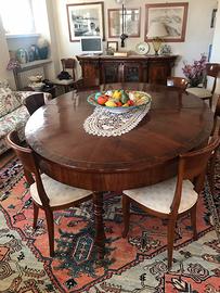 Tavolo ovale in radica di noce