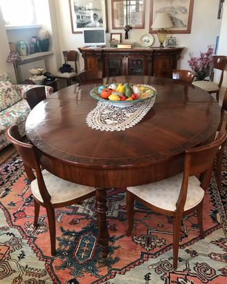 Tavolo ovale in radica di noce