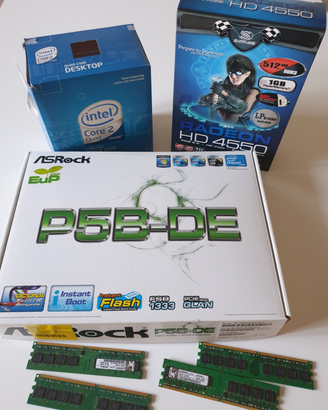 Scheda asrock, intel Quad core q6600, ati HD4550