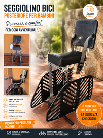 🚲 Seggiolino bici posteriore per bambino – NUOVO