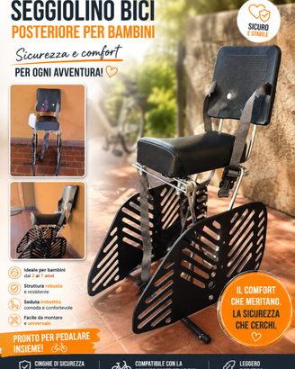 🚲 Seggiolino bici posteriore per bambino – NUOVO