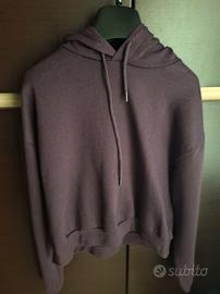 Felpa cropped viola scuro cappuccio Terranova tg M