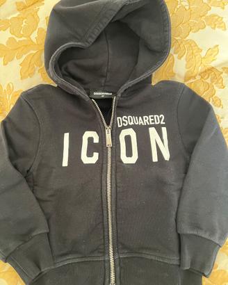 Felpa bambino tg. 4 anni Dsquared2 nera invernale