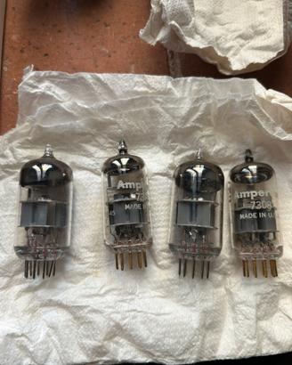 Lotto 4 valvole Amperex PQ 7308 / E188CC Gold Pin