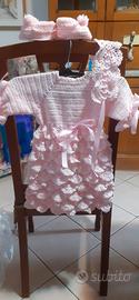 completino rosa per neonata fatto a mano - 
