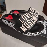 NUOVO!! MOSCHINO 35 CIABATTE DONNA BAMBINA NERO B