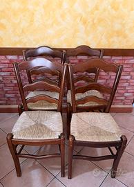 Set 4 sedie in legno