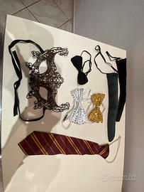 Set accessori festa: maschera, papillon, cravatta