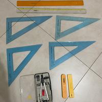 Set di strumenti geometrici per disegno tecnico