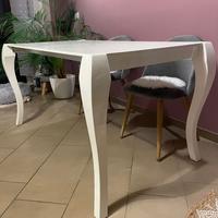 Tavolo bianco lucido allungabile