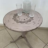 Tavolino tondo shabby chic