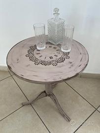 Tavolino tondo shabby chic