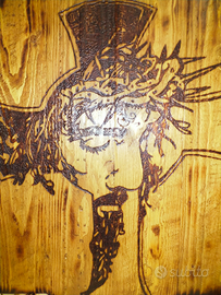 Quadri in legno pirografati a mano